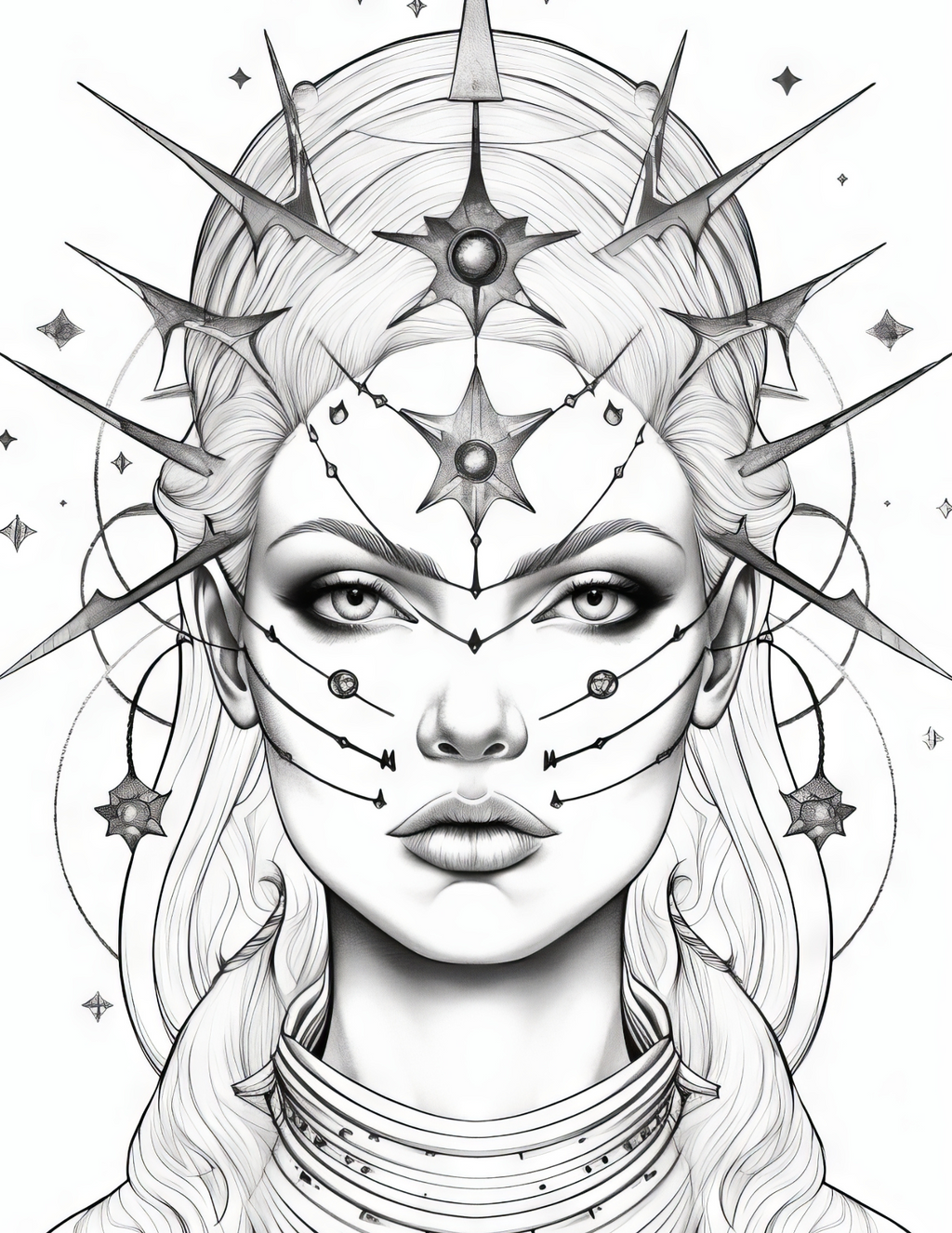 Fantasy Queens Coloring Book