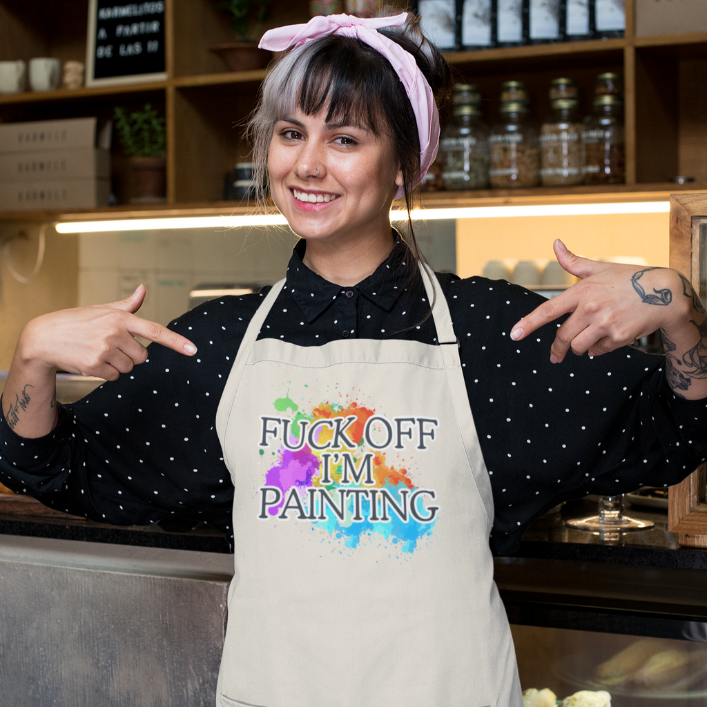 Fuck Off I'm Painting Sustainable Unisex Bib Apron